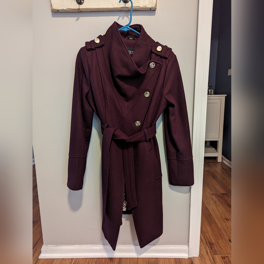 Merlot Wool Blend Guess Coat